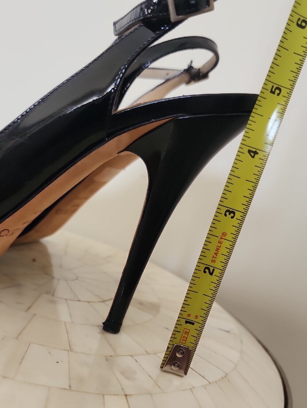 Jimmy Choo Black Patent Leather Peep-Toe Slingbacks - Picture 6 of 6